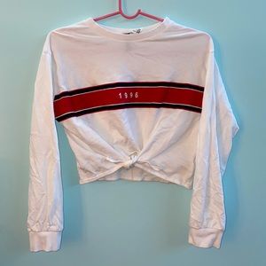 long sleeve crop top shirt